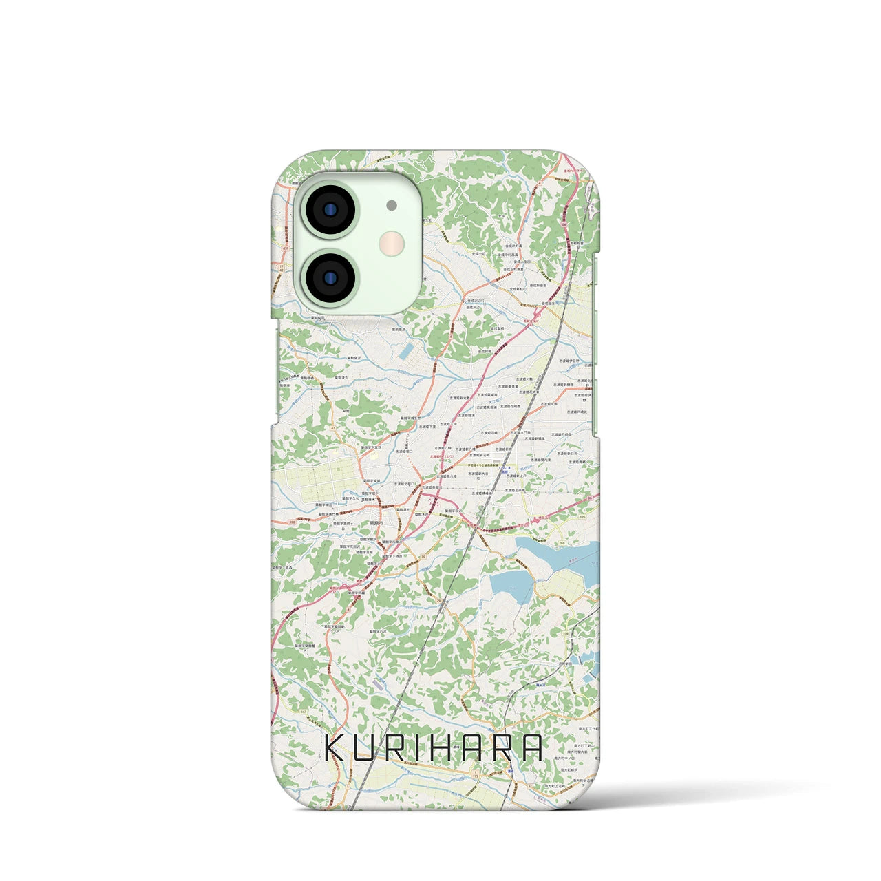 【栗原】地図柄iPhoneケース（バックカバータイプ・ナチュラル）iPhone 12 mini 用