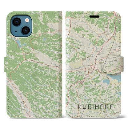 【栗原（宮城県）】地図柄iPhoneケース（手帳タイプ）ナチュラル・iPhone 13 用