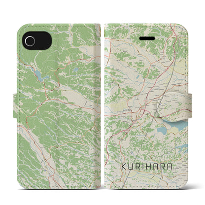 【栗原（宮城県）】地図柄iPhoneケース（手帳タイプ）ナチュラル・iPhone SE（第3 / 第2世代） / 8 / 7 / 6s / 6 用