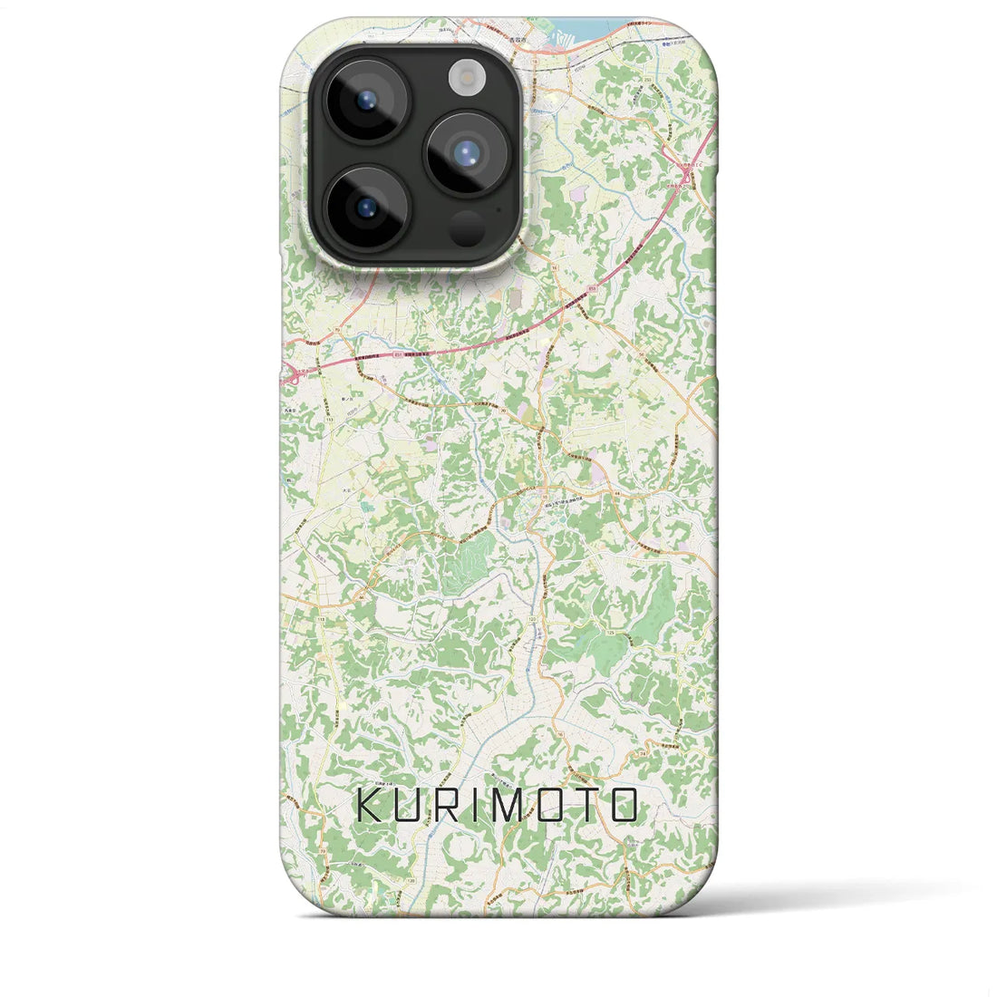 【栗源】地図柄iPhoneケース（バックカバータイプ・ナチュラル）iPhone 15 Pro Max 用