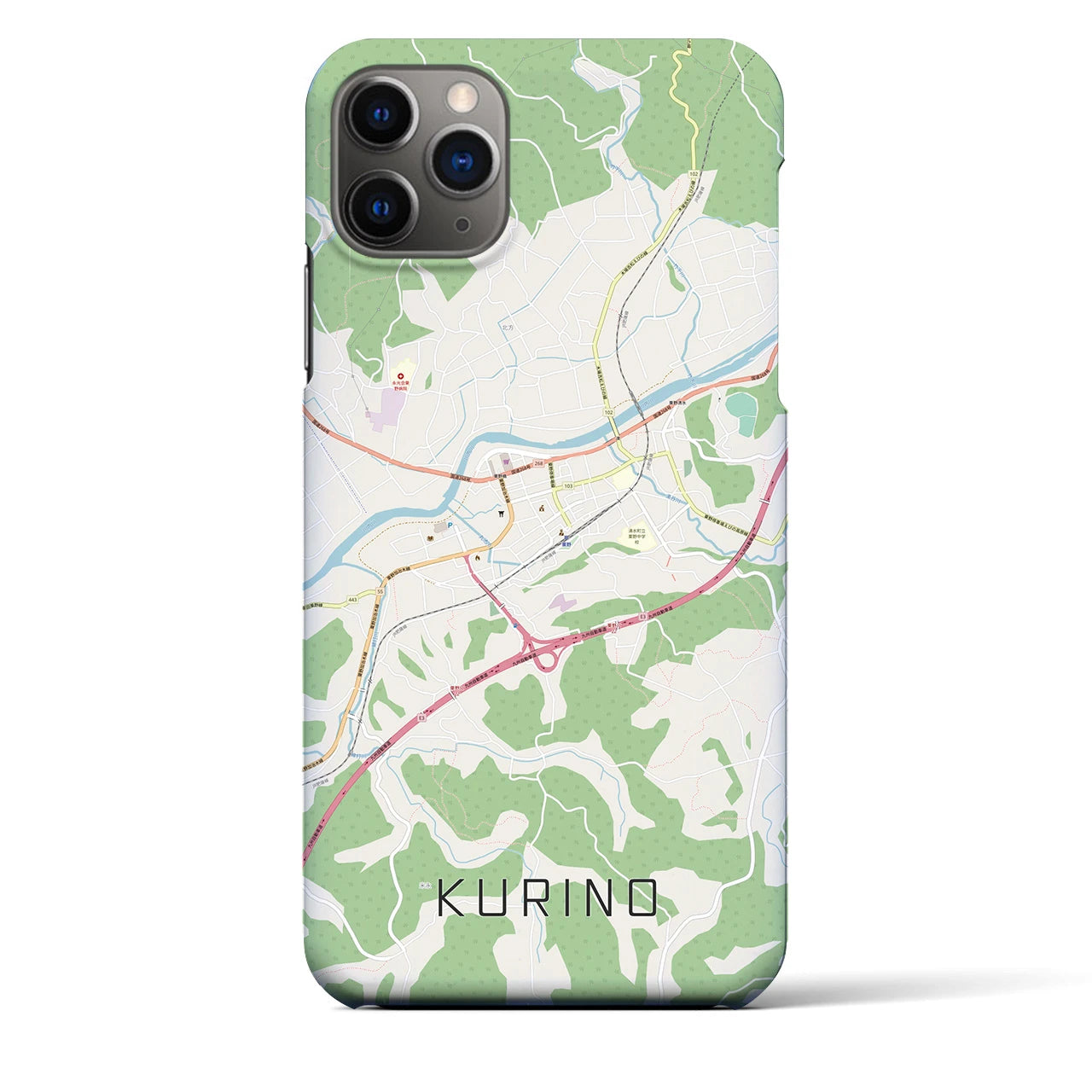 【栗野】地図柄iPhoneケース（バックカバータイプ・ナチュラル）iPhone 11 Pro Max 用