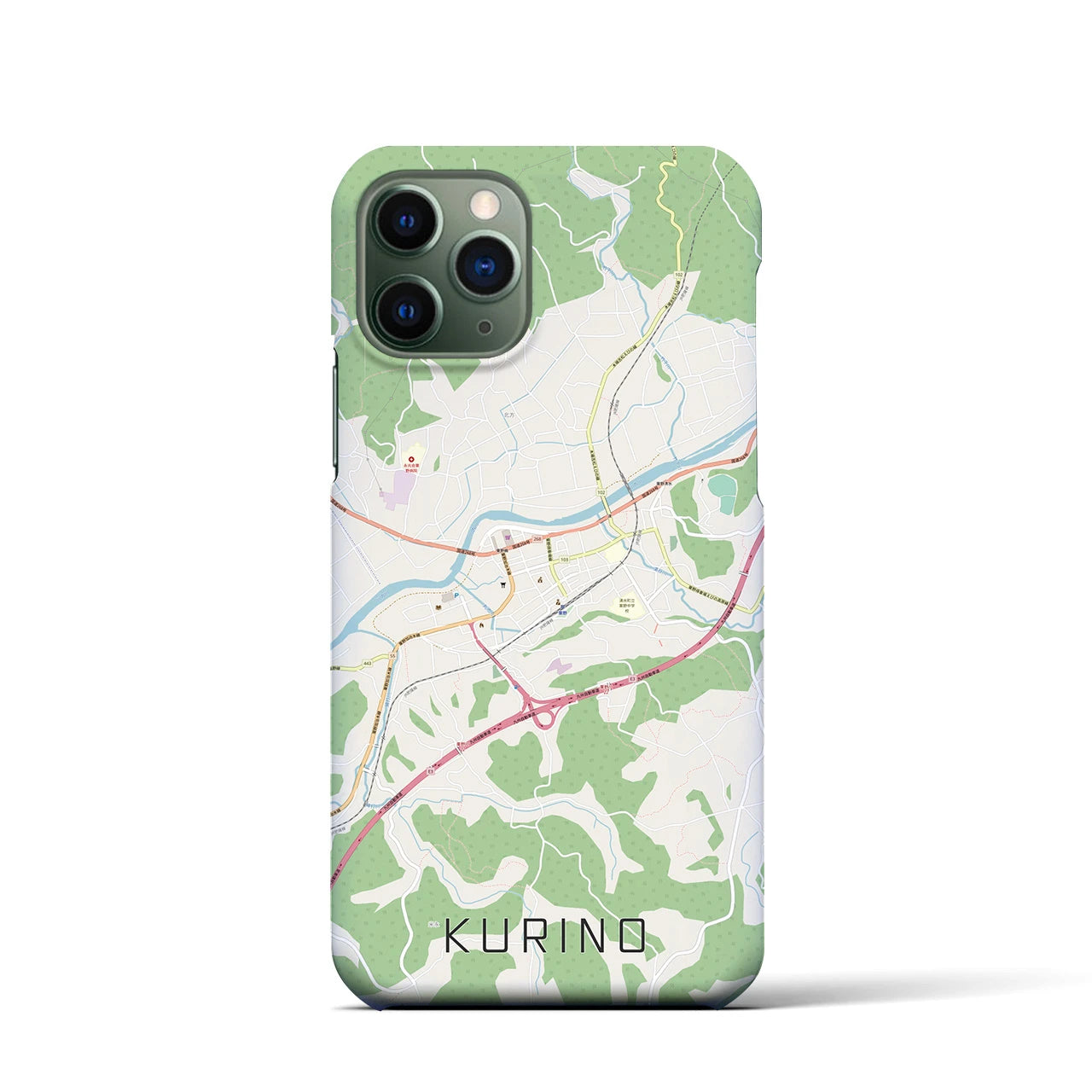 【栗野】地図柄iPhoneケース（バックカバータイプ・ナチュラル）iPhone 11 Pro 用