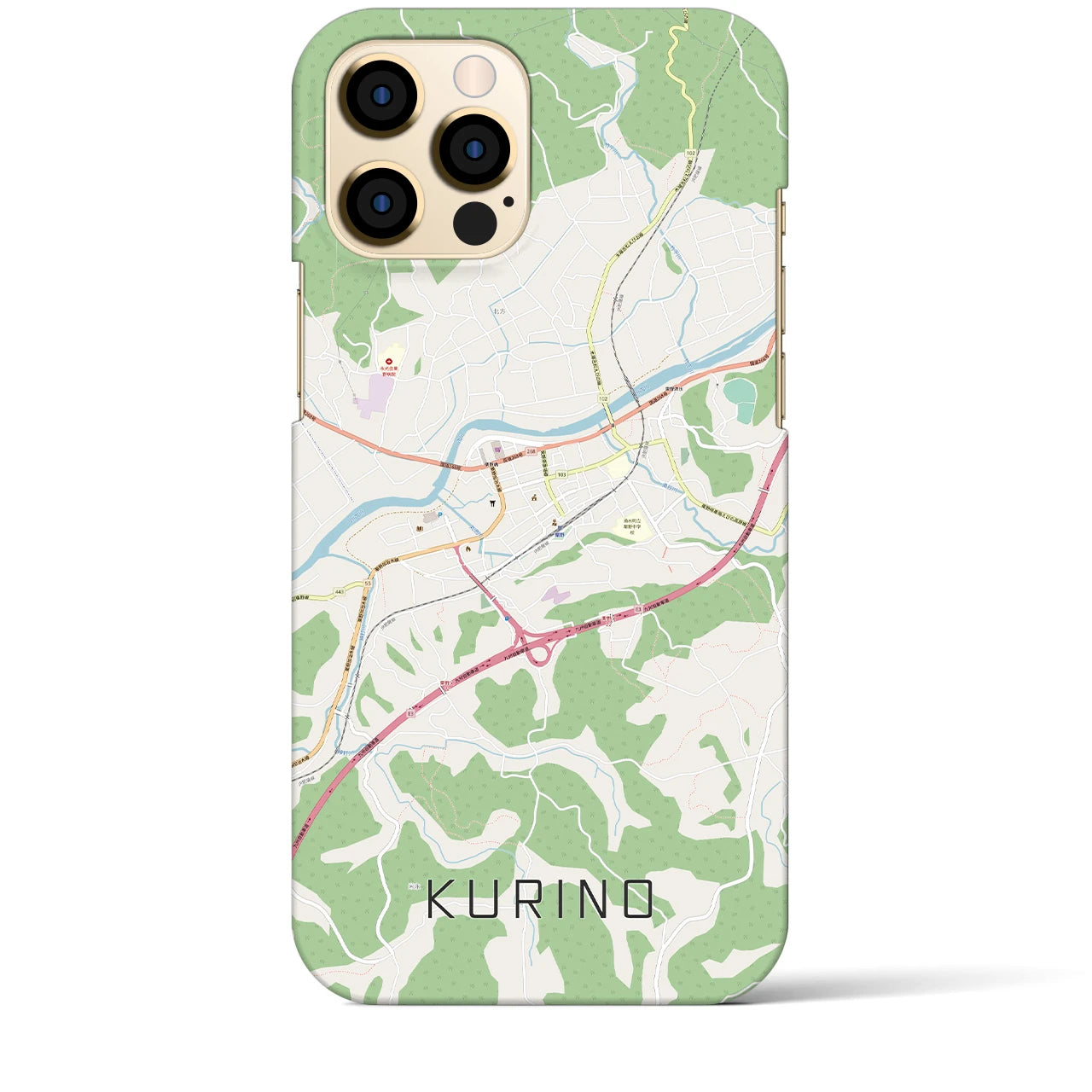 【栗野】地図柄iPhoneケース（バックカバータイプ・ナチュラル）iPhone 12 Pro Max 用