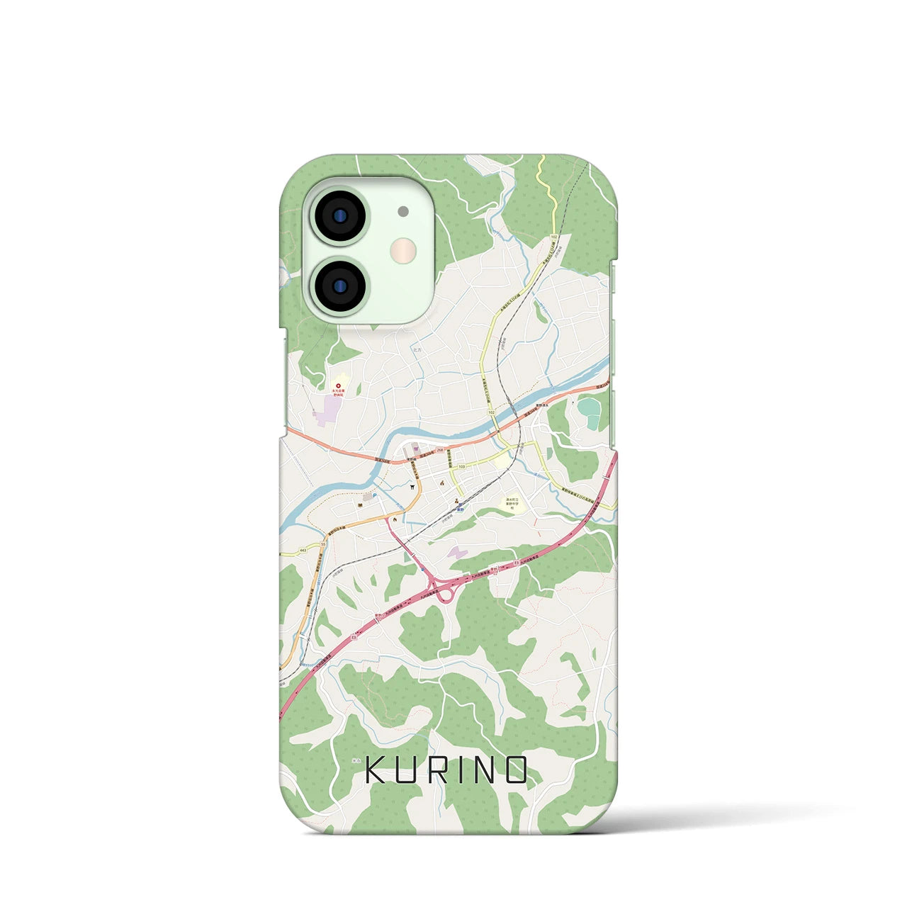 【栗野】地図柄iPhoneケース（バックカバータイプ・ナチュラル）iPhone 12 mini 用