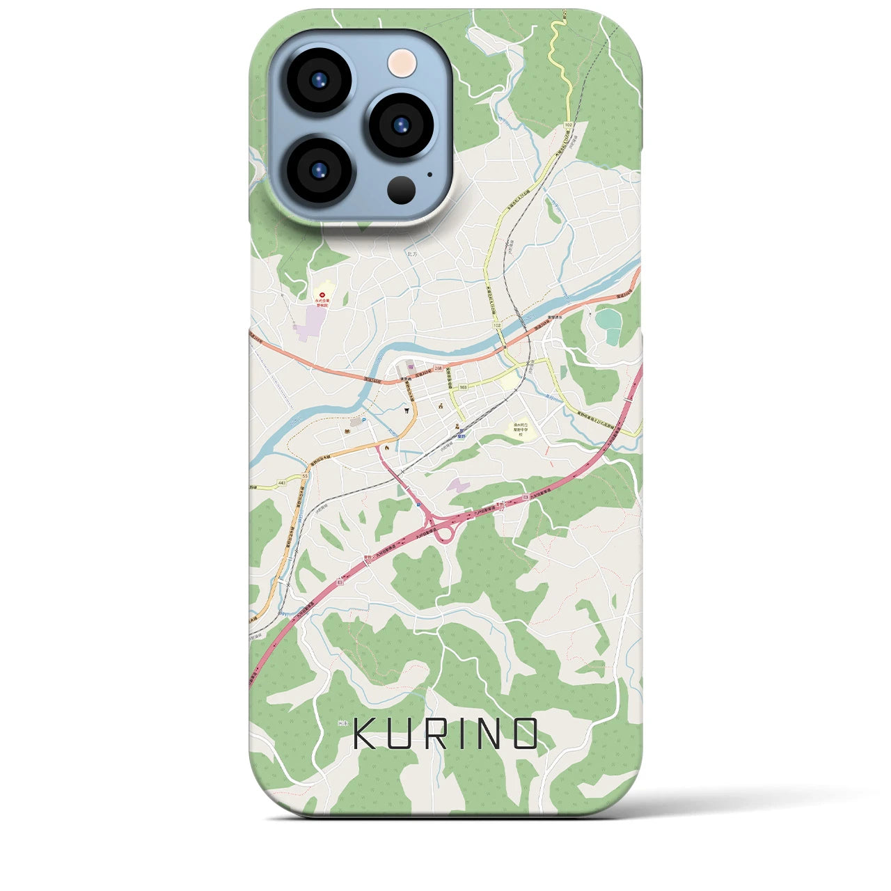 【栗野】地図柄iPhoneケース（バックカバータイプ・ナチュラル）iPhone 13 Pro Max 用