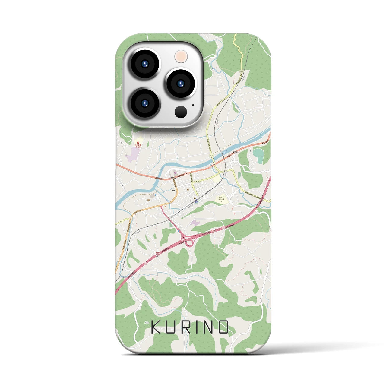 【栗野】地図柄iPhoneケース（バックカバータイプ・ナチュラル）iPhone 13 Pro 用