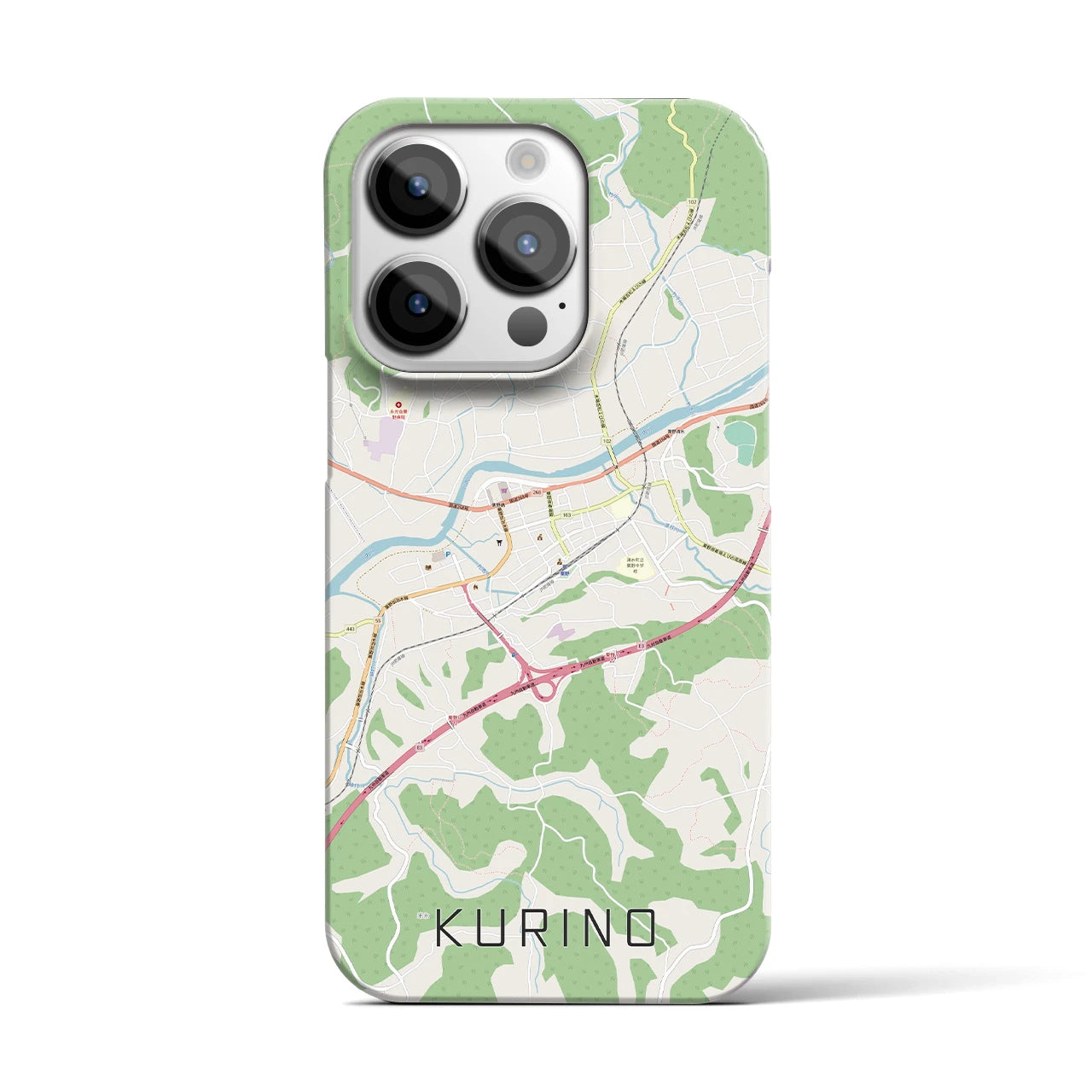 【栗野】地図柄iPhoneケース（バックカバータイプ・ナチュラル）iPhone 14 Pro 用