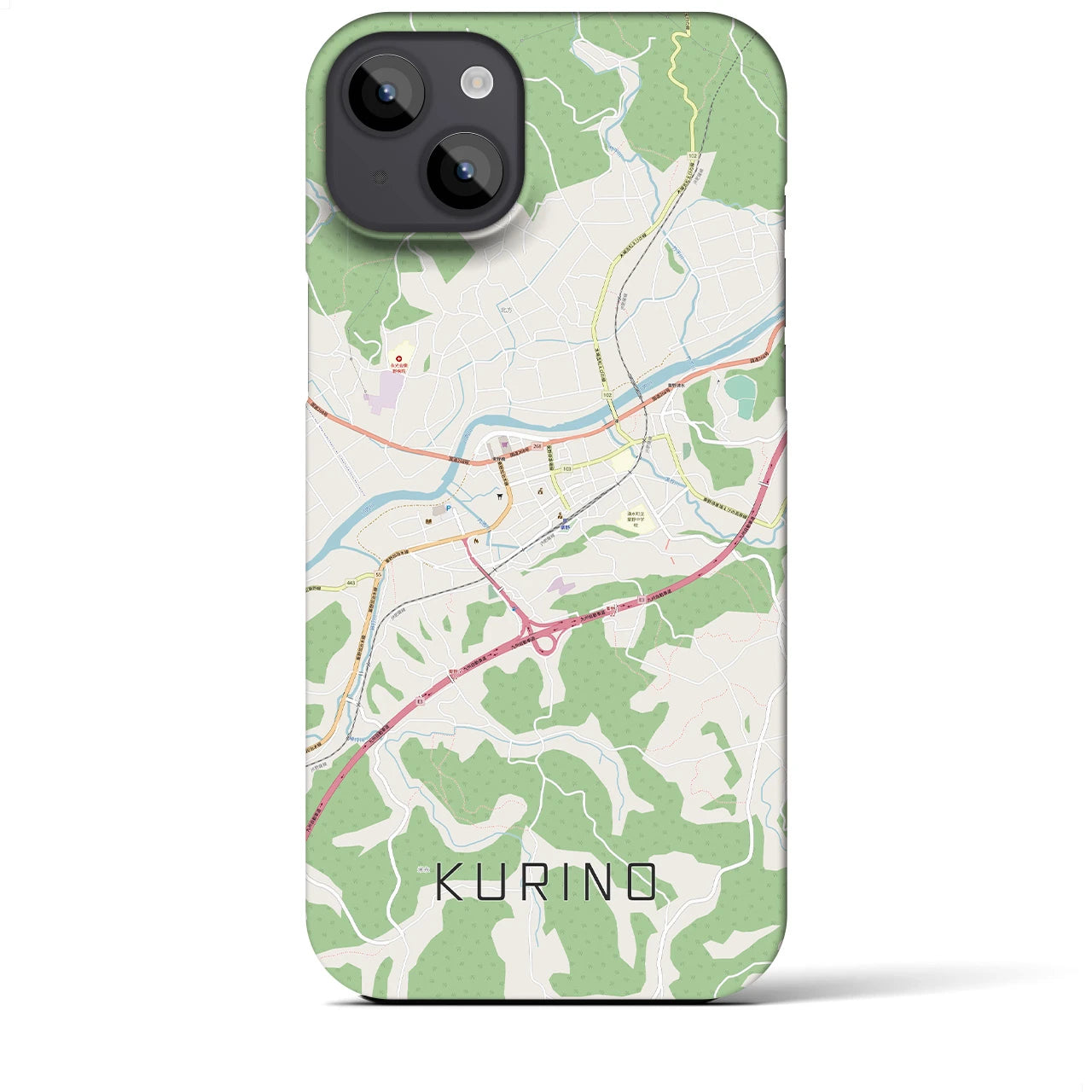 【栗野】地図柄iPhoneケース（バックカバータイプ・ナチュラル）iPhone 14 Plus 用
