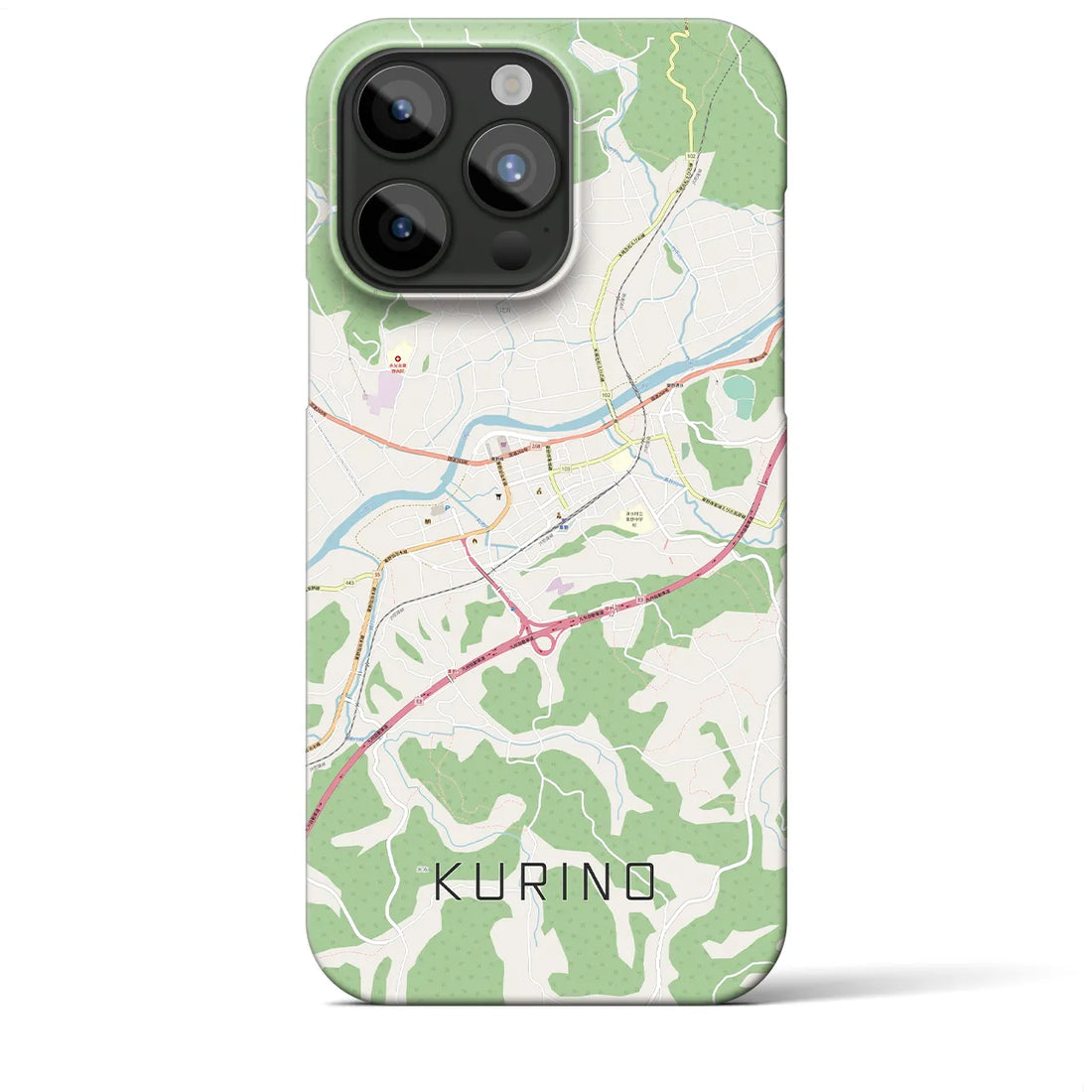 【栗野】地図柄iPhoneケース（バックカバータイプ・ナチュラル）iPhone 15 Pro Max 用