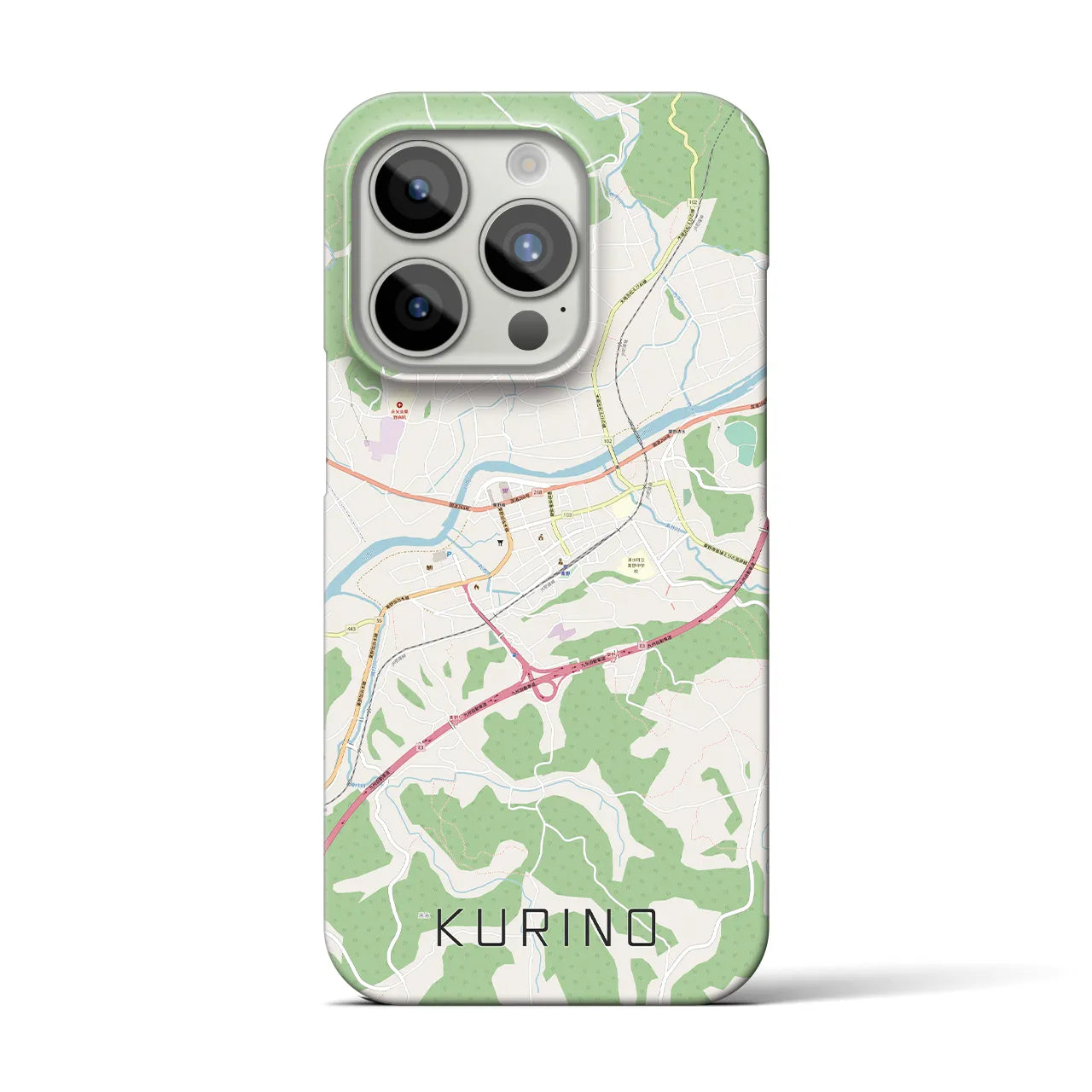【栗野】地図柄iPhoneケース（バックカバータイプ・ナチュラル）iPhone 15 Pro 用
