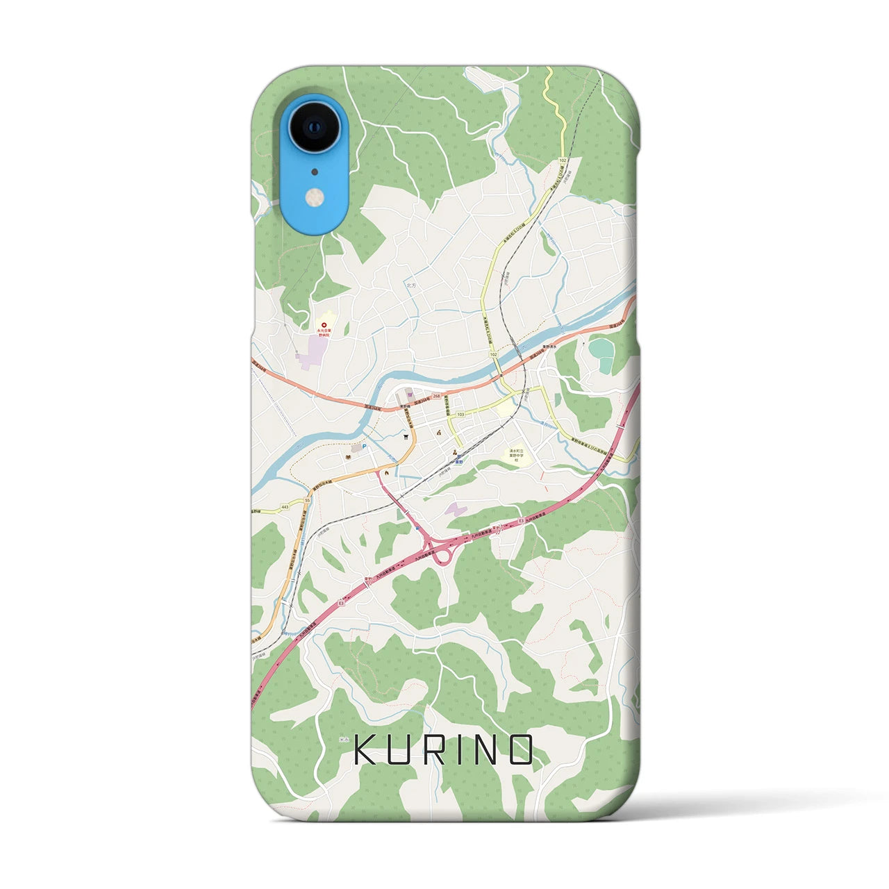 【栗野】地図柄iPhoneケース（バックカバータイプ・ナチュラル）iPhone XR 用
