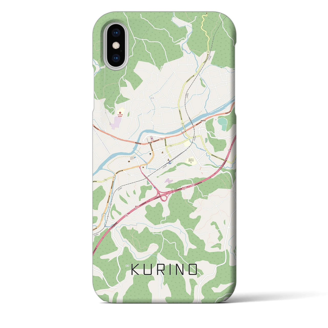 【栗野】地図柄iPhoneケース（バックカバータイプ・ナチュラル）iPhone XS Max 用