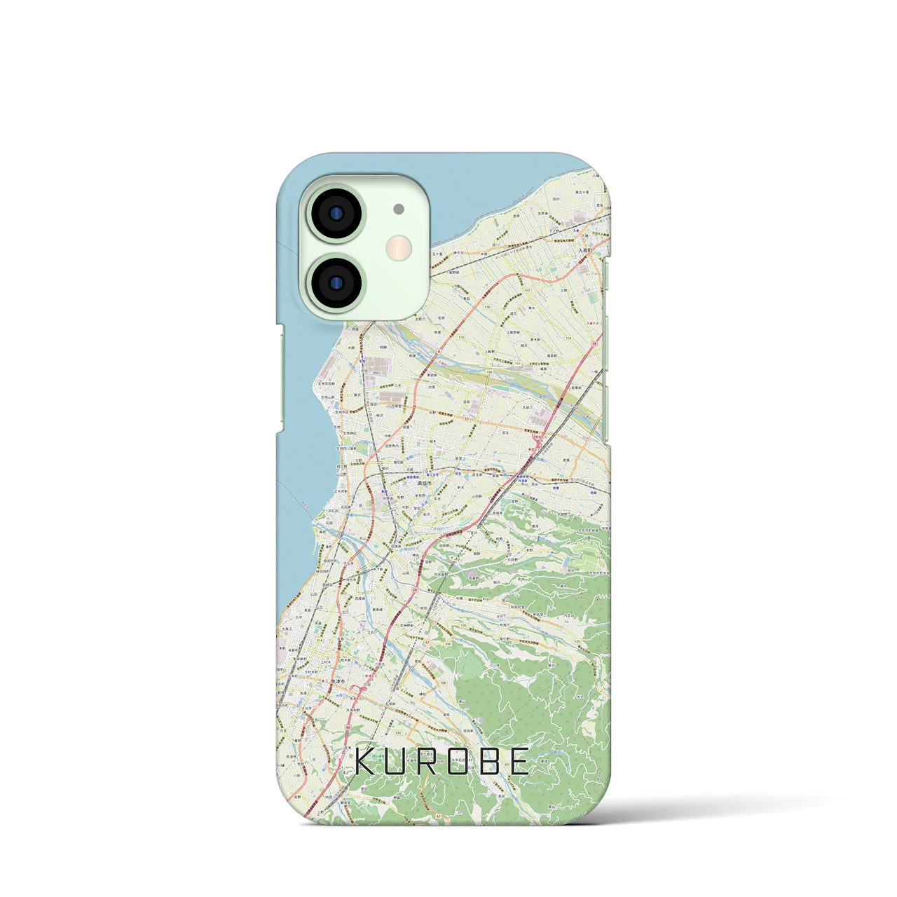 【黒部】地図柄iPhoneケース（バックカバータイプ・ナチュラル）iPhone 12 mini 用
