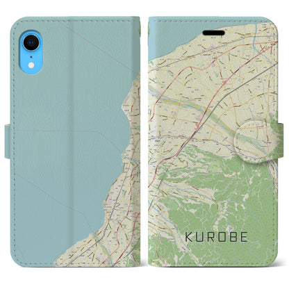 【黒部（富山県）】地図柄iPhoneケース（手帳タイプ）ナチュラル・iPhone XR 用