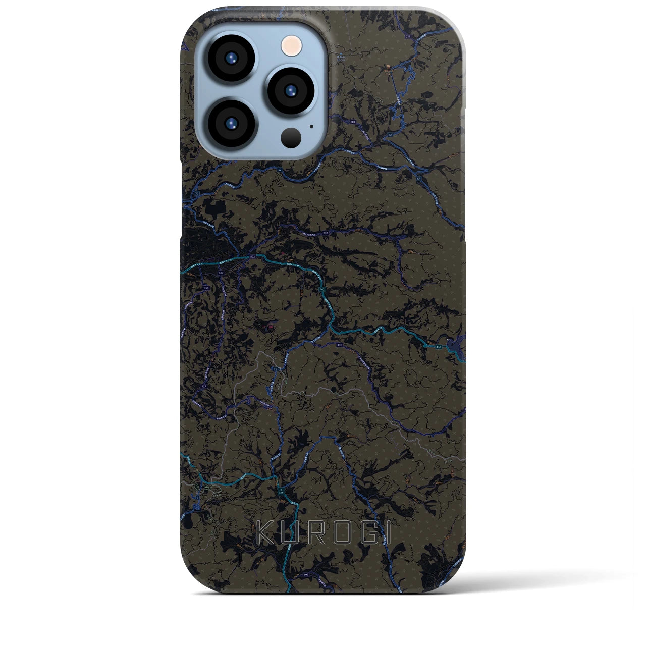 【黒木】地図柄iPhoneケース（バックカバータイプ・ブラック）iPhone 13 Pro Max 用