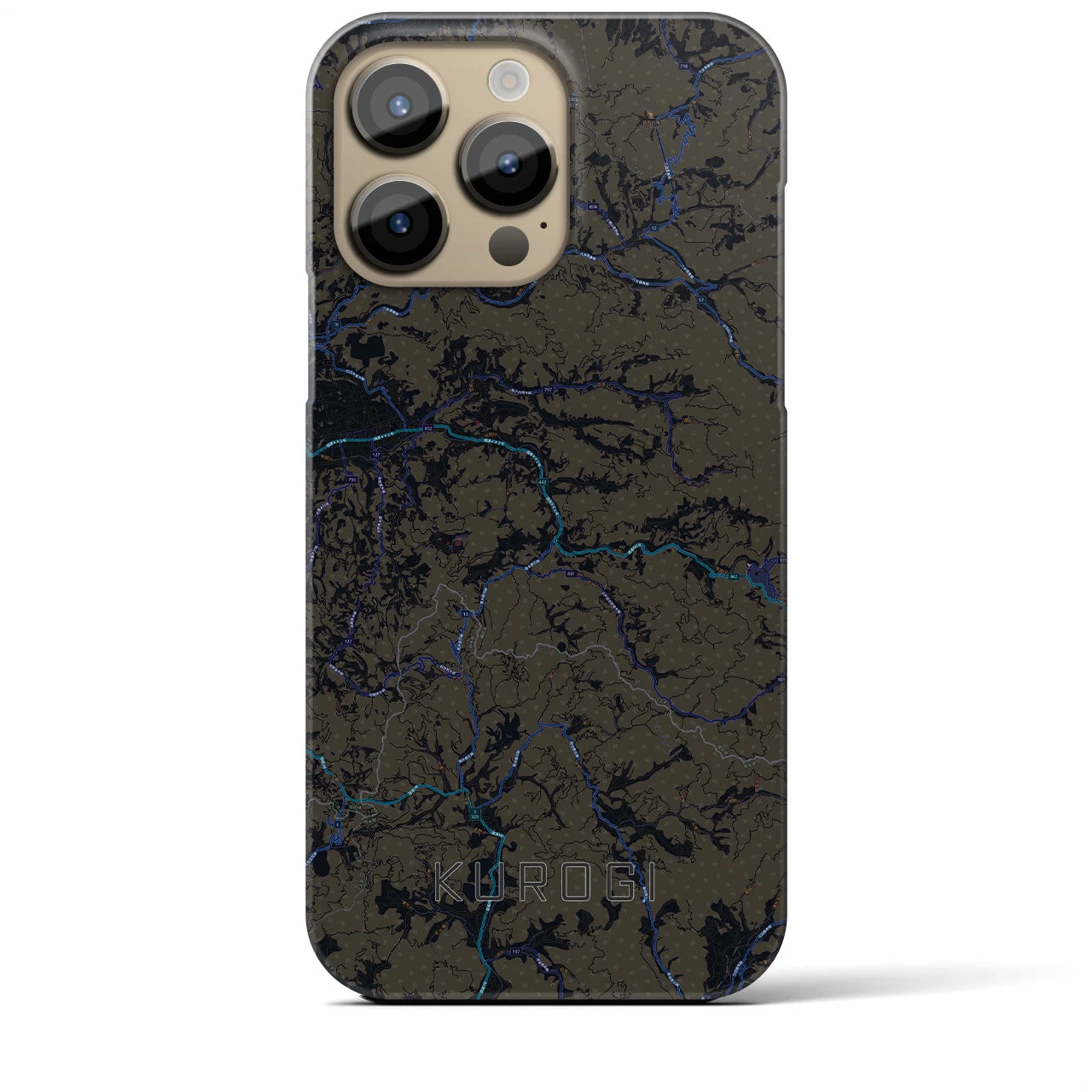【黒木】地図柄iPhoneケース（バックカバータイプ・ブラック）iPhone 14 Pro Max 用