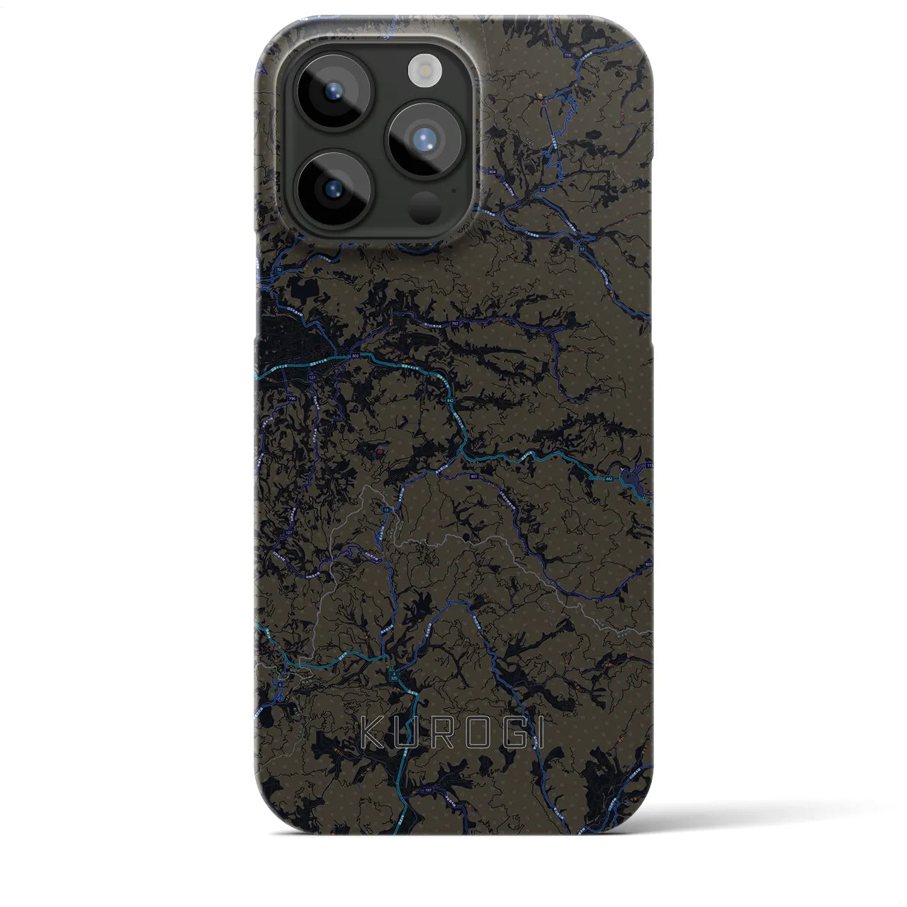 【黒木】地図柄iPhoneケース（バックカバータイプ・ブラック）iPhone 15 Pro Max 用