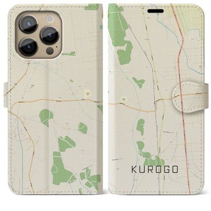 【黒子（茨城県）】地図柄iPhoneケース（手帳タイプ）ナチュラル・iPhone 14 Pro Max 用