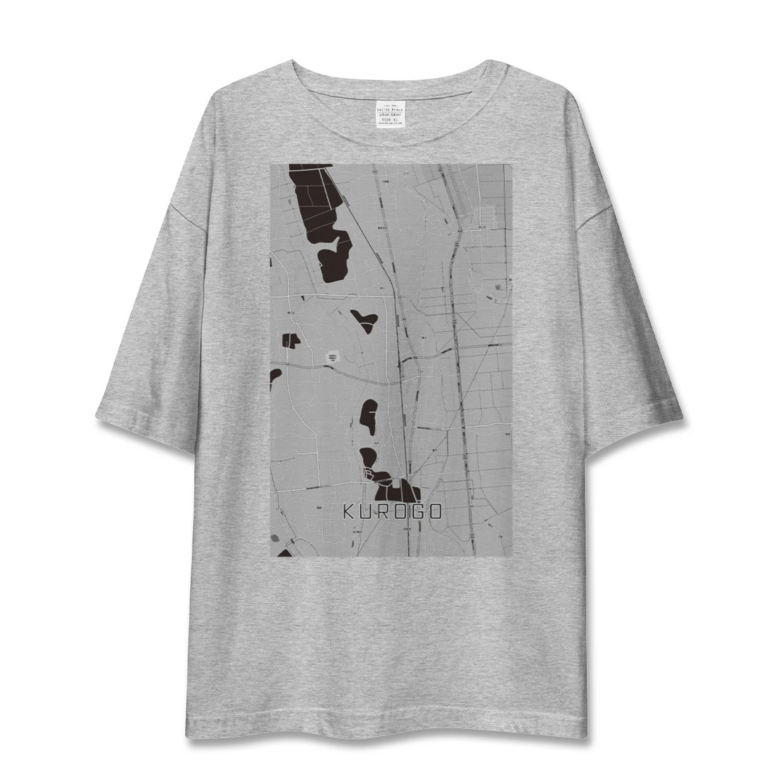 【黒子（茨城県）】地図柄ビッグシルエットTシャツ