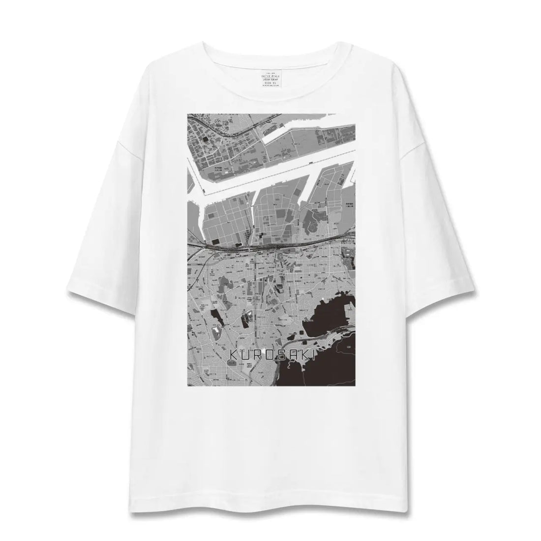 【黒崎（福岡県）】地図柄ビッグシルエットTシャツ