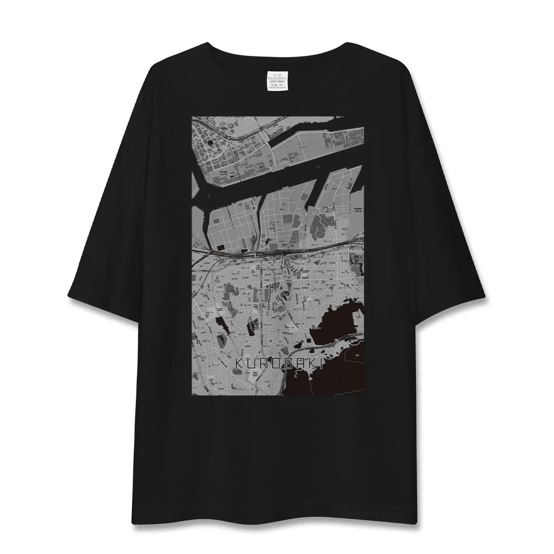 【黒崎（福岡県）】地図柄ビッグシルエットTシャツ