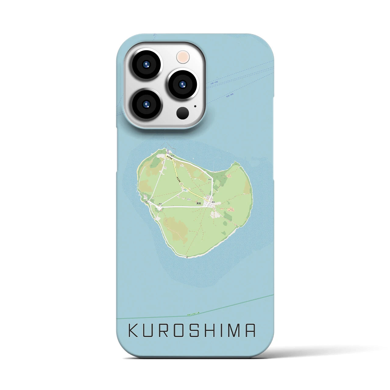 【黒島】地図柄iPhoneケース（バックカバータイプ・ナチュラル）iPhone 13 Pro 用