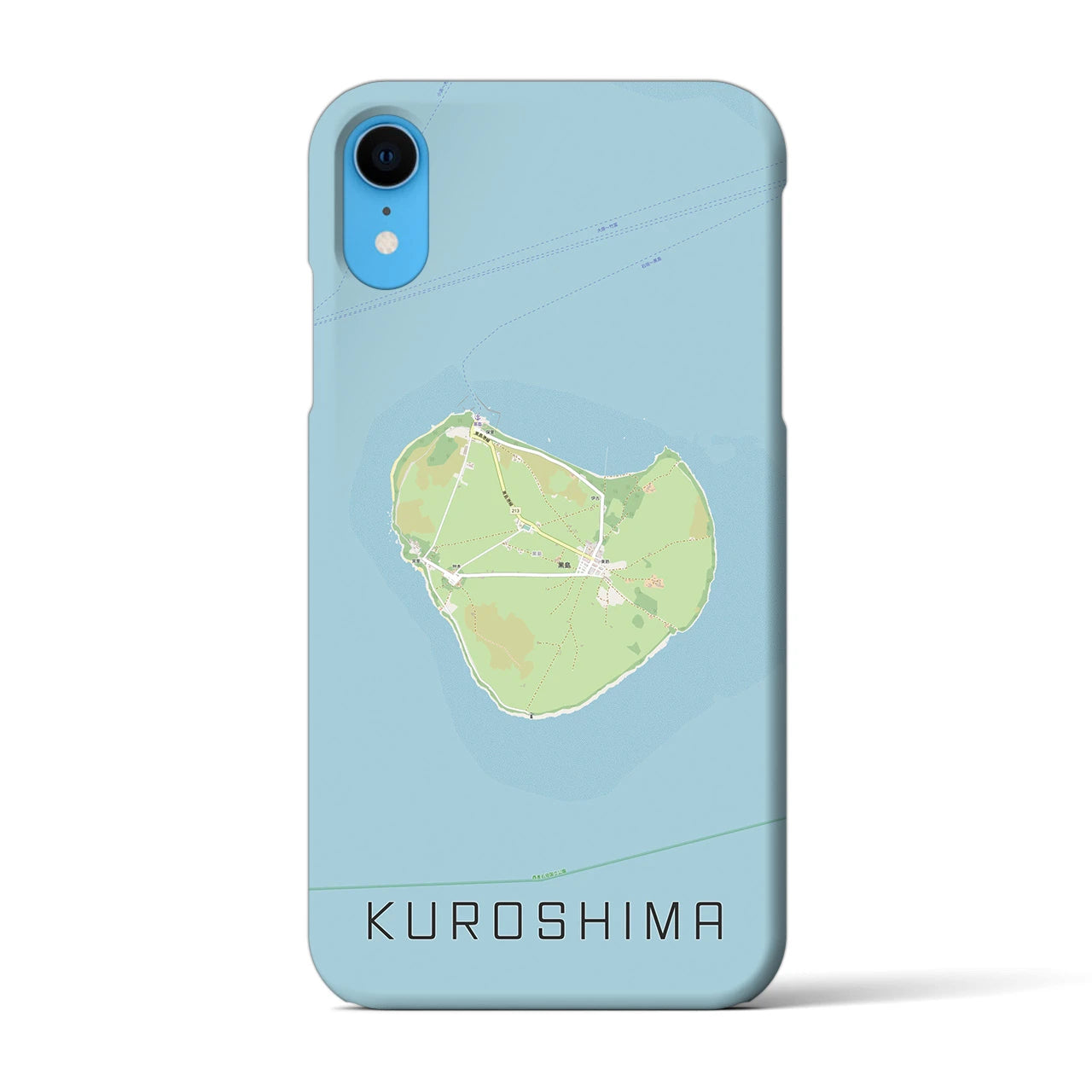 【黒島】地図柄iPhoneケース（バックカバータイプ・ナチュラル）iPhone XR 用