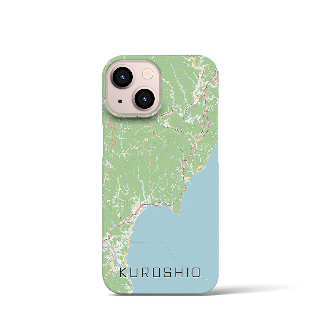【黒潮】地図柄iPhoneケース（バックカバータイプ・ナチュラル）iPhone 13 mini 用