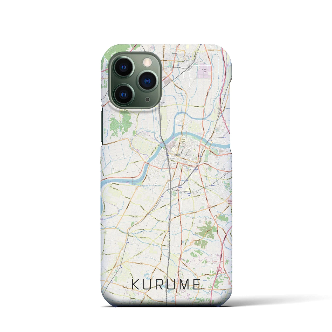 【久留米】地図柄iPhoneケース（バックカバータイプ・ナチュラル）iPhone 11 Pro 用