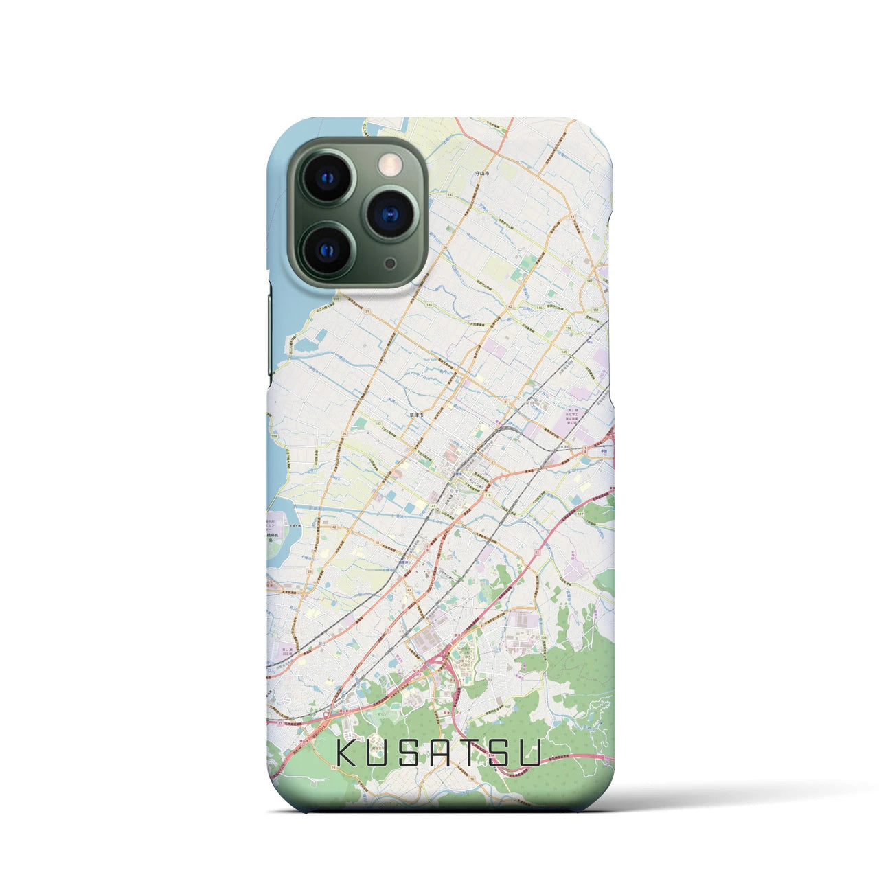 【草津】地図柄iPhoneケース（バックカバータイプ・ナチュラル）iPhone 11 Pro 用