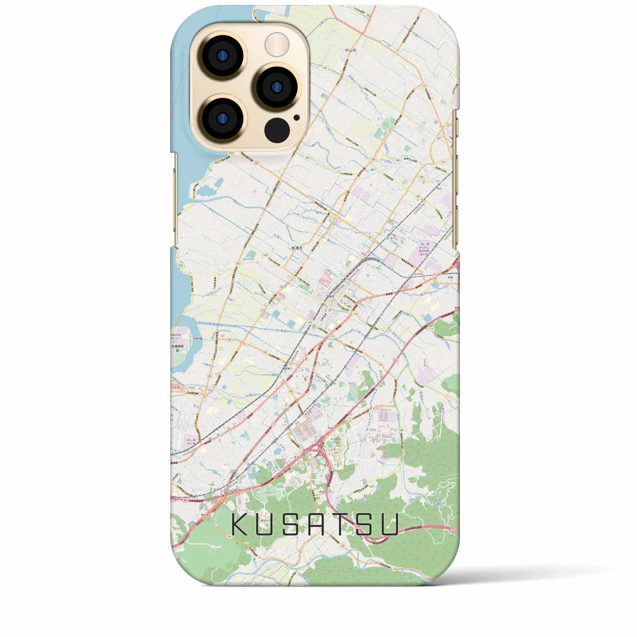 【草津】地図柄iPhoneケース（バックカバータイプ・ナチュラル）iPhone 12 Pro Max 用