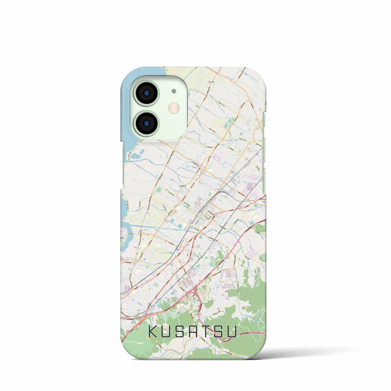 【草津】地図柄iPhoneケース（バックカバータイプ・ナチュラル）iPhone 12 mini 用