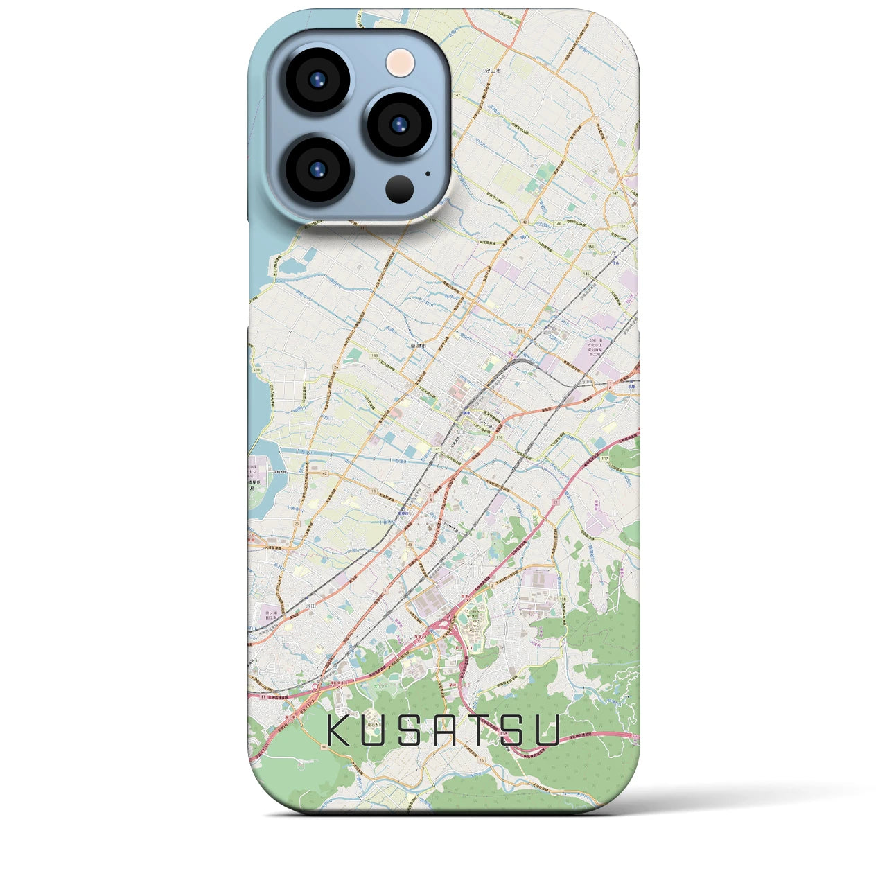 【草津】地図柄iPhoneケース（バックカバータイプ・ナチュラル）iPhone 13 Pro Max 用