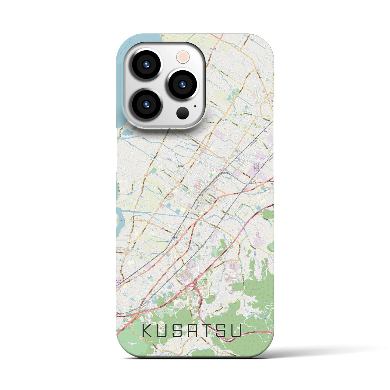 【草津】地図柄iPhoneケース（バックカバータイプ・ナチュラル）iPhone 13 Pro 用
