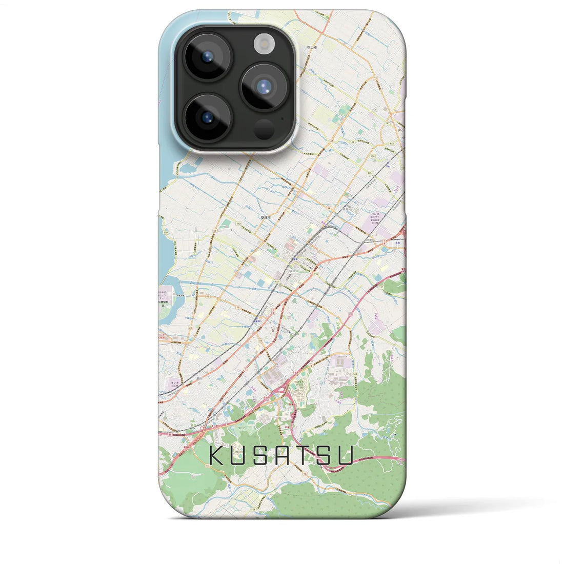 【草津】地図柄iPhoneケース（バックカバータイプ・ナチュラル）iPhone 15 Pro Max 用