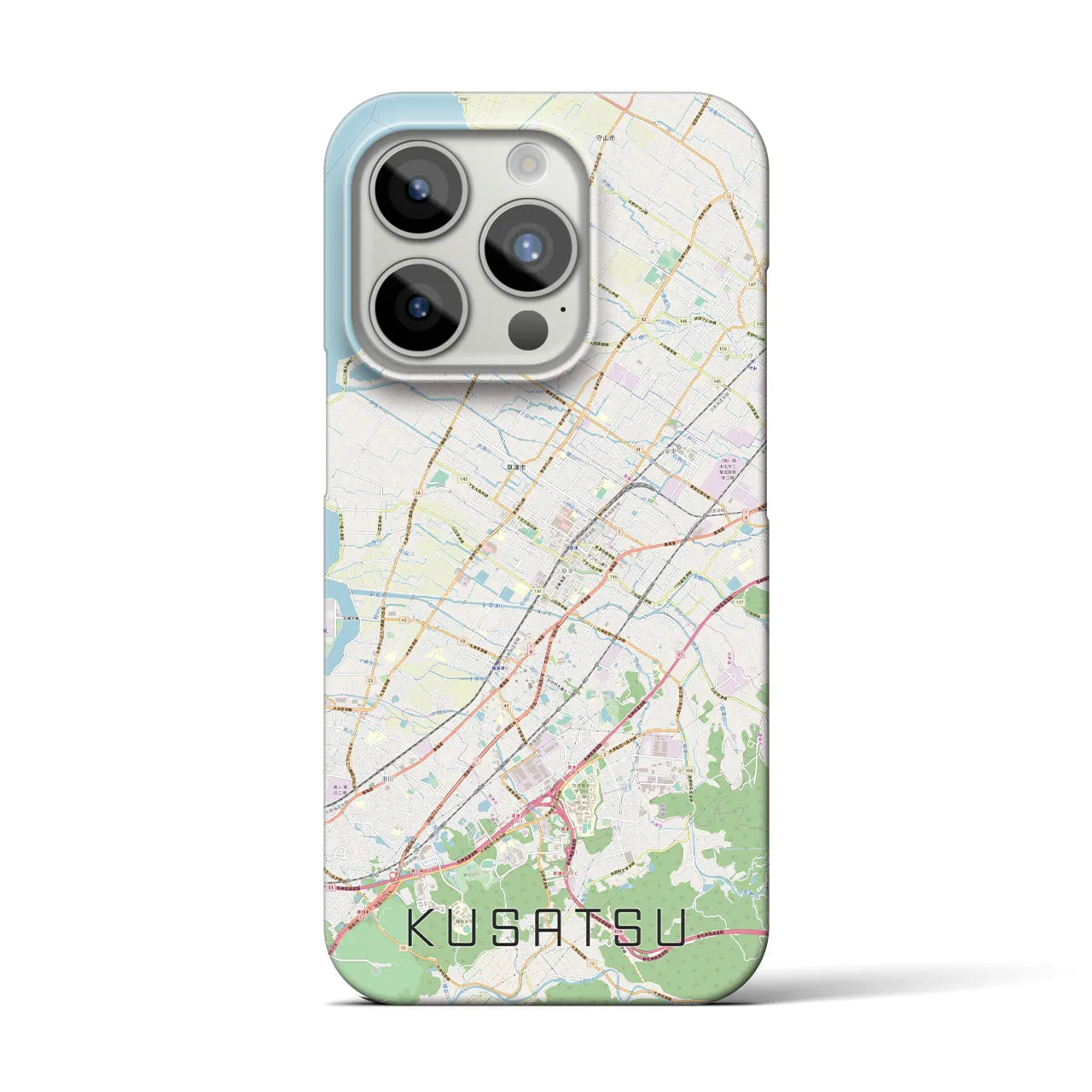 【草津】地図柄iPhoneケース（バックカバータイプ・ナチュラル）iPhone 15 Pro 用