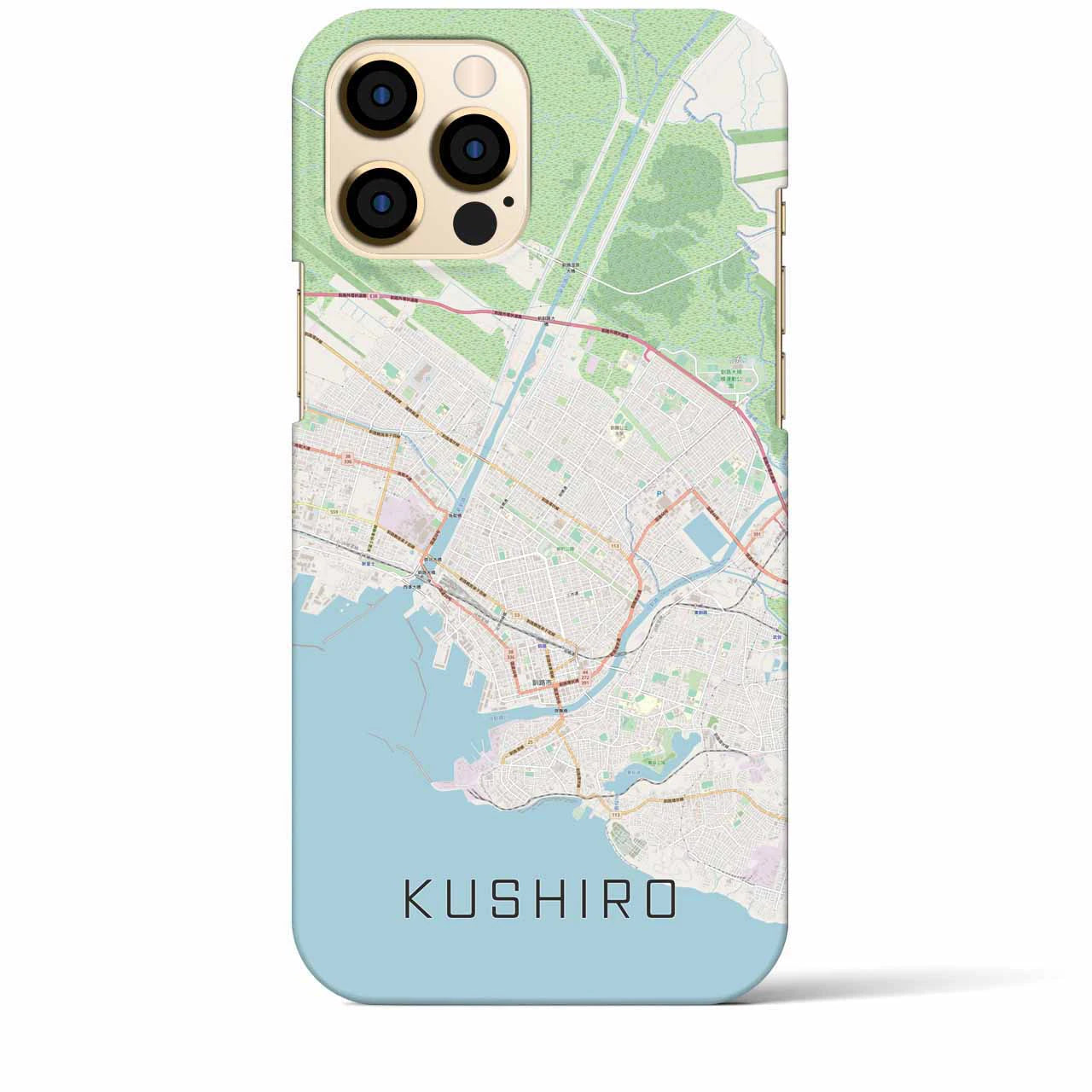 【釧路】地図柄iPhoneケース（バックカバータイプ・ナチュラル）iPhone 12 Pro Max 用