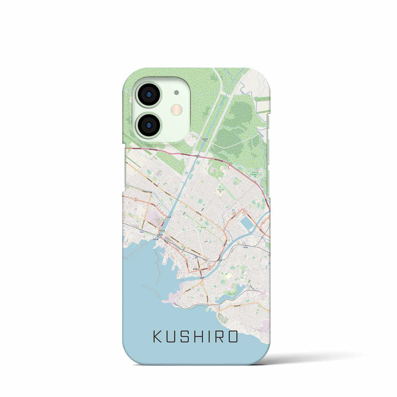 【釧路】地図柄iPhoneケース（バックカバータイプ・ナチュラル）iPhone 12 mini 用