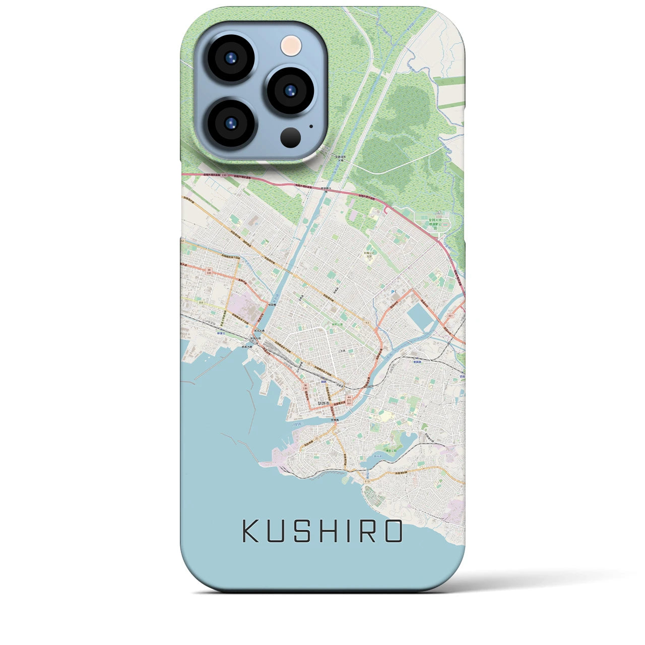 【釧路】地図柄iPhoneケース（バックカバータイプ・ナチュラル）iPhone 13 Pro Max 用