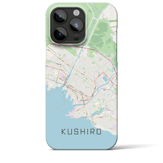 【釧路】地図柄iPhoneケース（バックカバータイプ・ナチュラル）iPhone 15 Pro Max 用