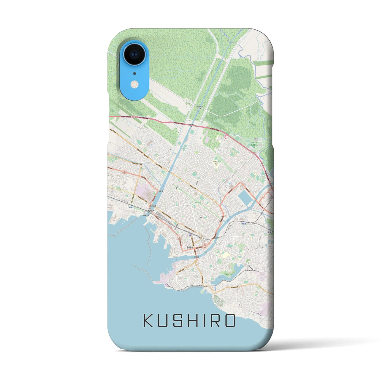 【釧路】地図柄iPhoneケース（バックカバータイプ・ナチュラル）iPhone XR 用