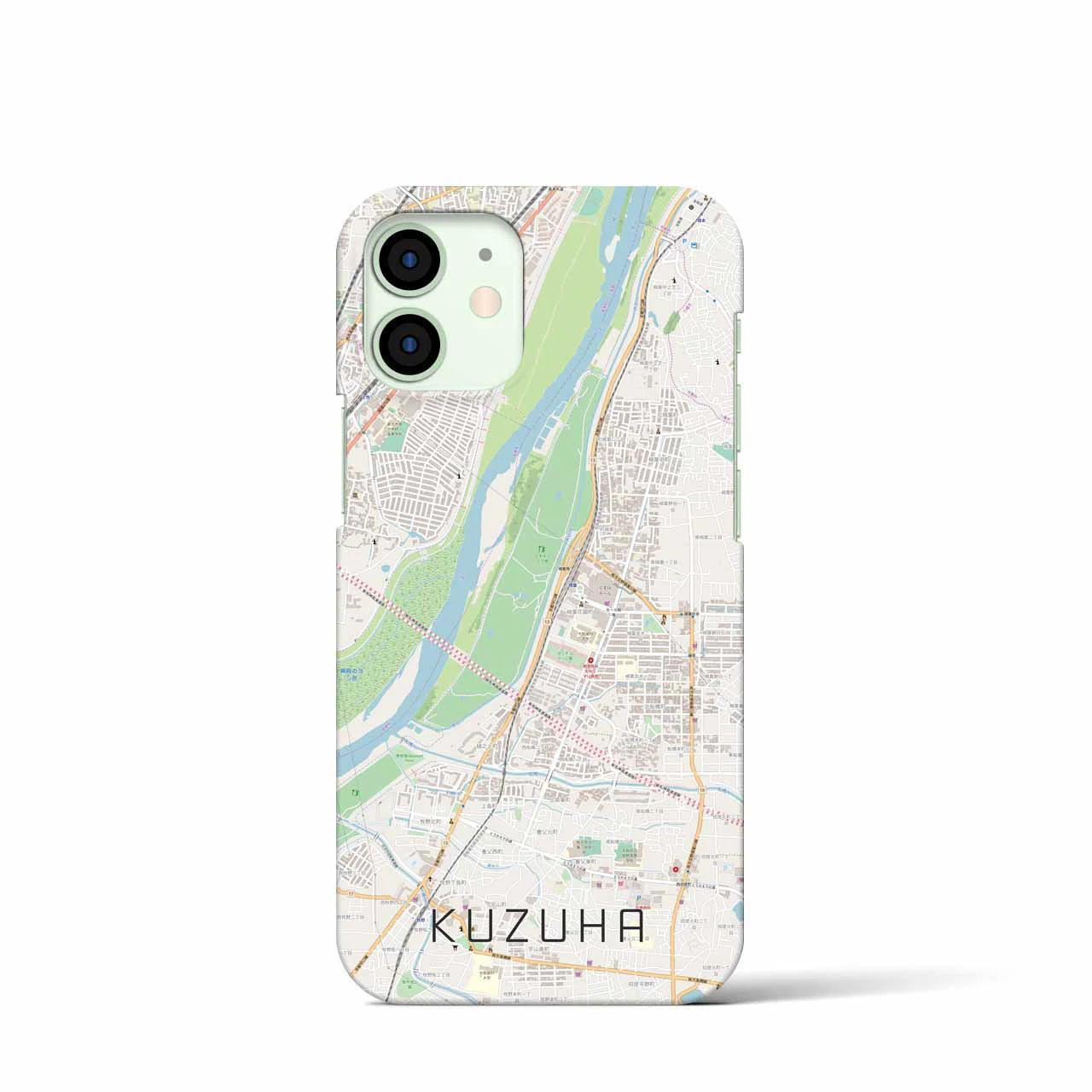【樟葉】地図柄iPhoneケース（バックカバータイプ・ナチュラル）iPhone 12 mini 用