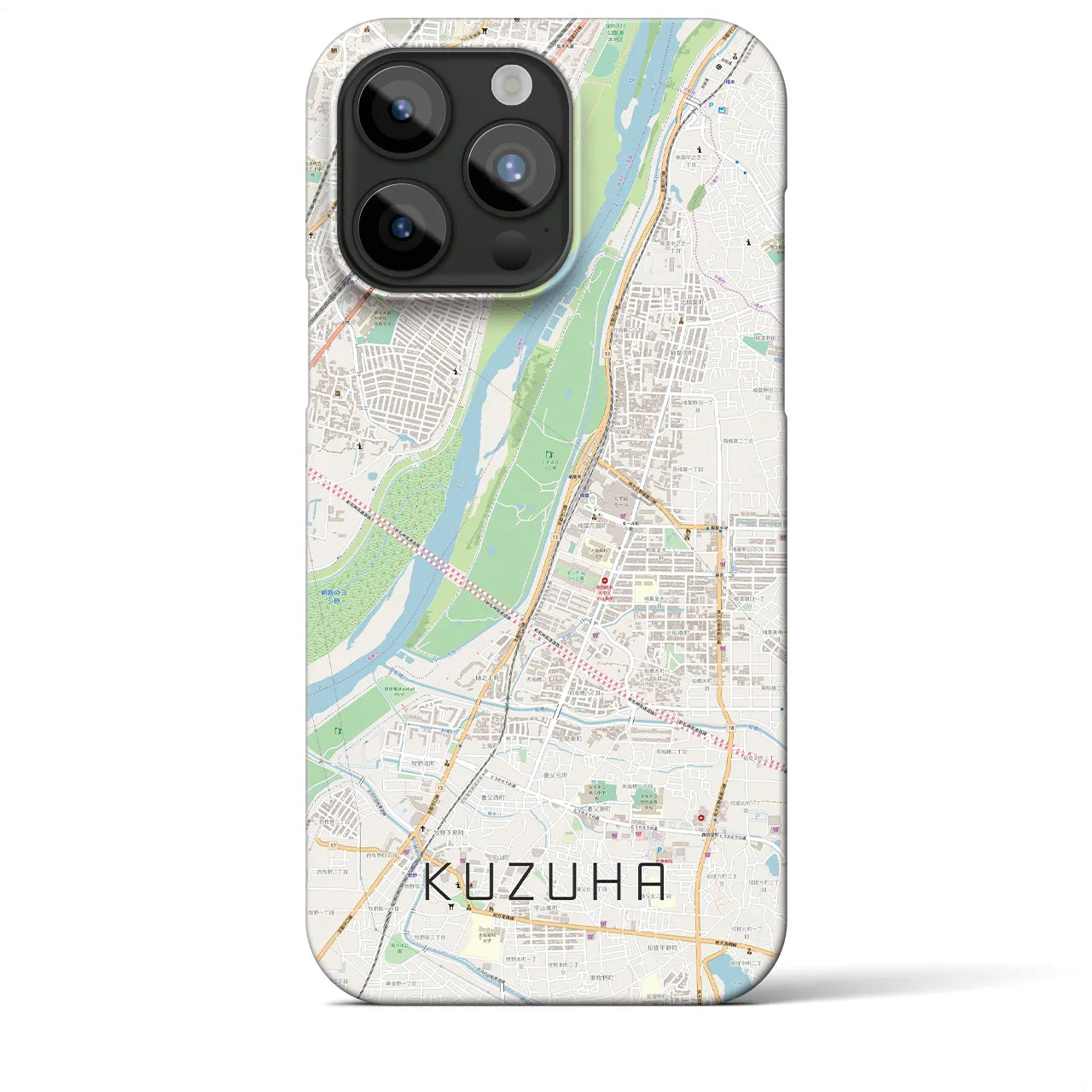 【樟葉】地図柄iPhoneケース（バックカバータイプ・ナチュラル）iPhone 15 Pro Max 用