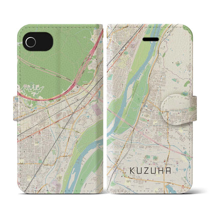 【樟葉（大阪府）】地図柄iPhoneケース（手帳タイプ）ナチュラル・iPhone SE（第3 / 第2世代） / 8 / 7 / 6s / 6 用