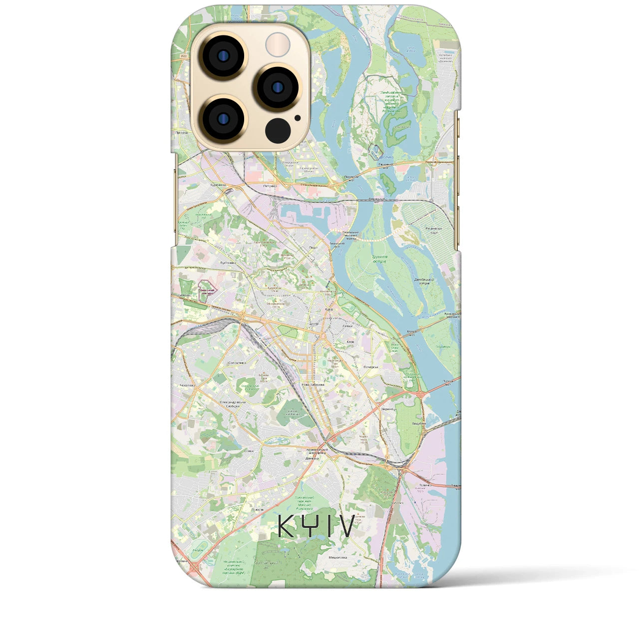【キーウ】地図柄iPhoneケース（バックカバータイプ・ナチュラル）iPhone 12 Pro Max 用