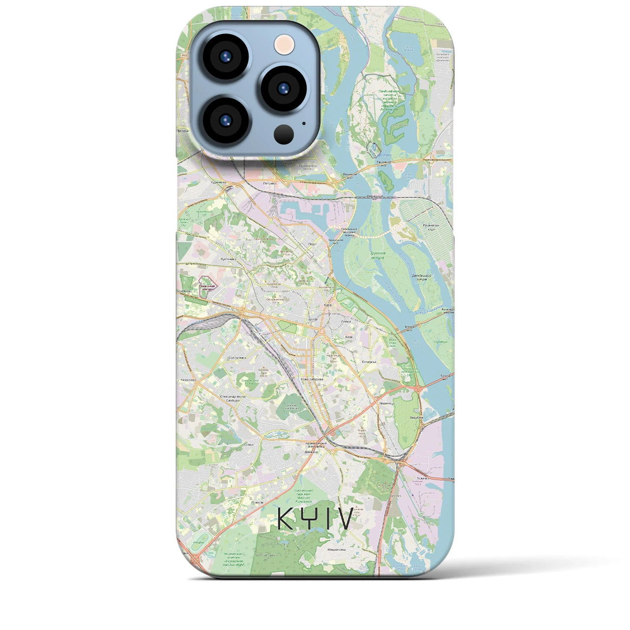 【キーウ】地図柄iPhoneケース（バックカバータイプ・ナチュラル）iPhone 13 Pro Max 用