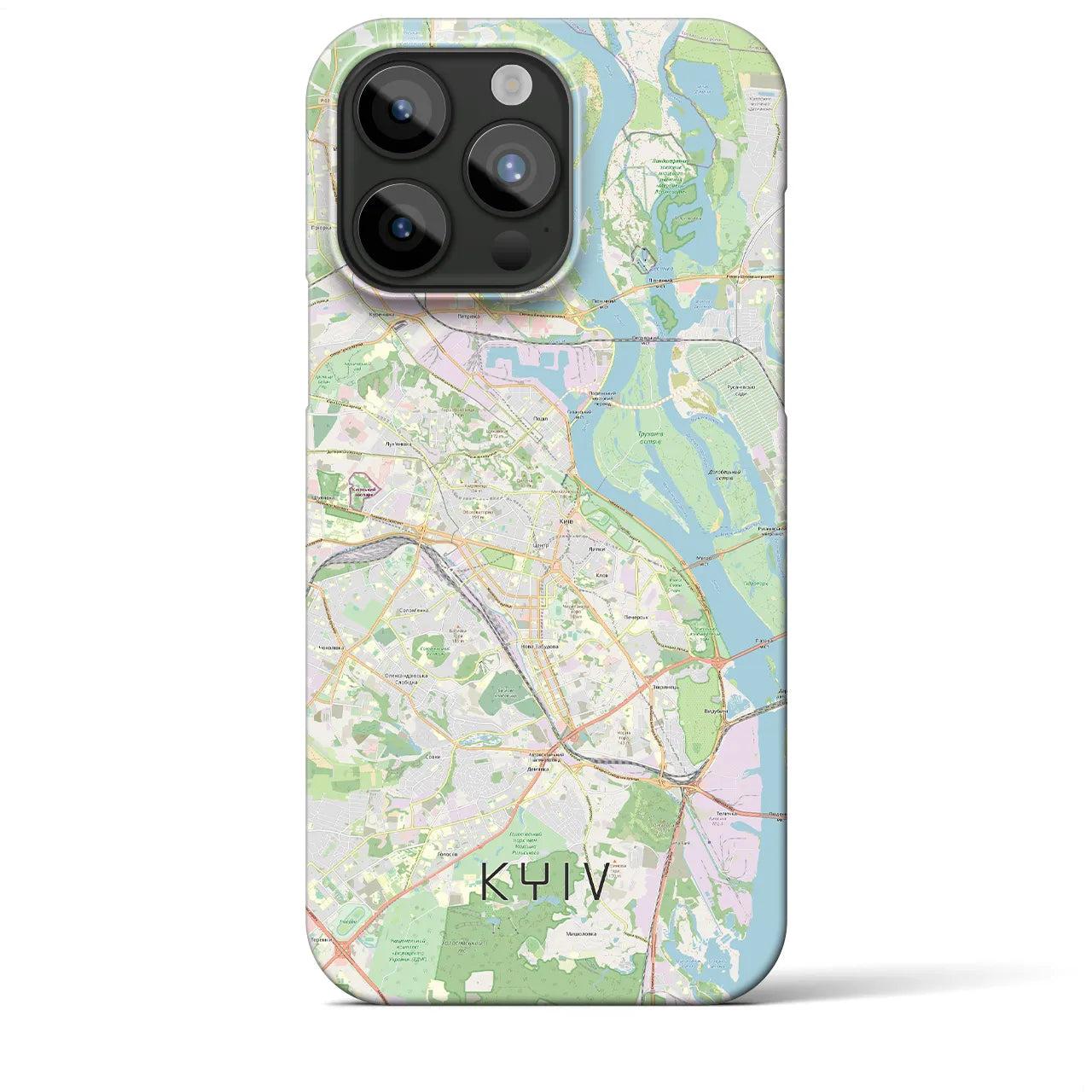 【キーウ】地図柄iPhoneケース（バックカバータイプ・ナチュラル）iPhone 15 Pro Max 用