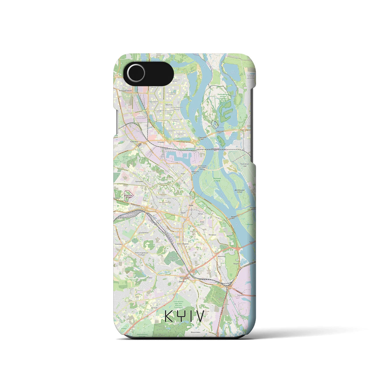 【キーウ】地図柄iPhoneケース（バックカバータイプ・ナチュラル）iPhone SE（第3 / 第2世代） / 8 / 7 / 6s / 6 用