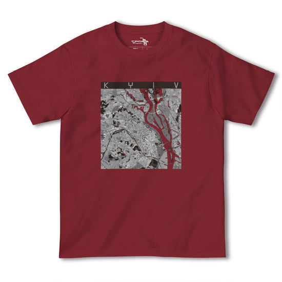【キーウ（ウクライナ）】地図柄ヘビーウェイトTシャツ