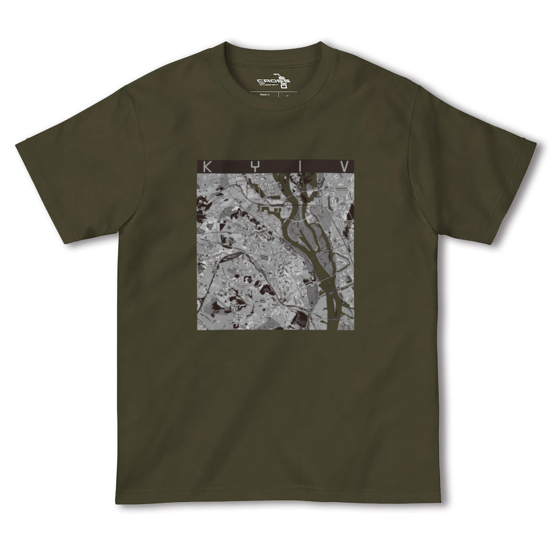 【キーウ(ウクライナ)】地図柄ヘビーウェイトTシャツ